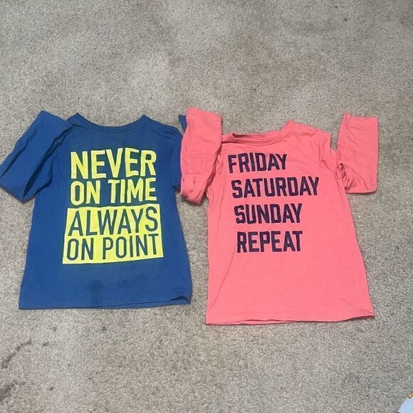 Boys Long Sleeve T-Shirts Outfit: Never On Time & Weekend Fun Tops - Picture 12 of 12